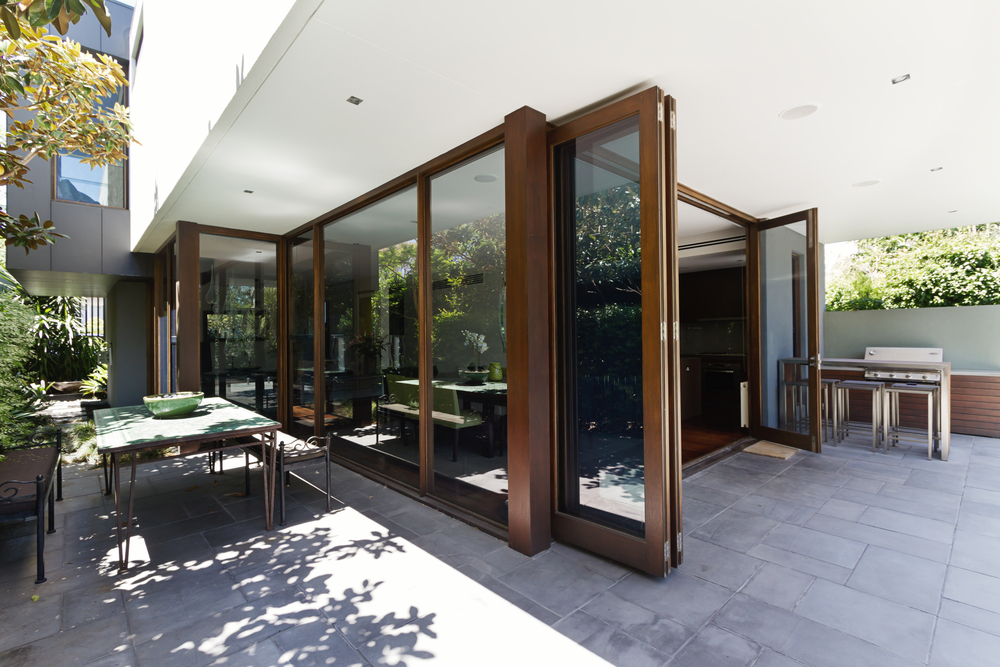 Bifold doors in an alfresco setting